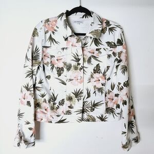 SAN FRANCISCO Exotic Floral Print Denim Jean Jacket Size 11